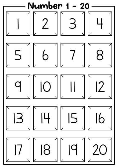 Printable Numbers 1 20