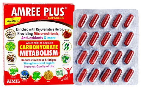 Aimil Amree Plus New Advanced Formula Capsule 20 - Uses, Side Effects ...