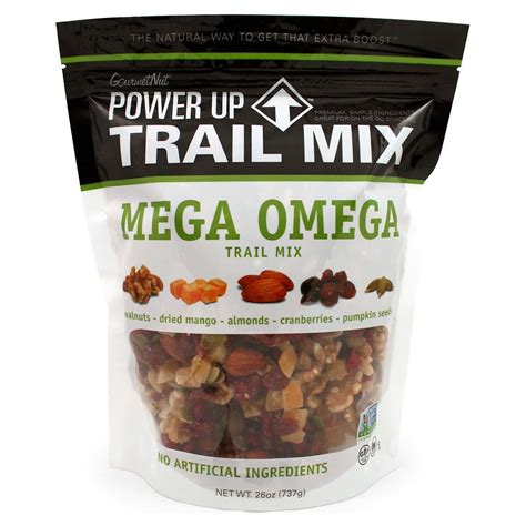 Gourmet Nut Power Up Mega Omega Trail Mix, Mixed Nuts, Seeds and ...