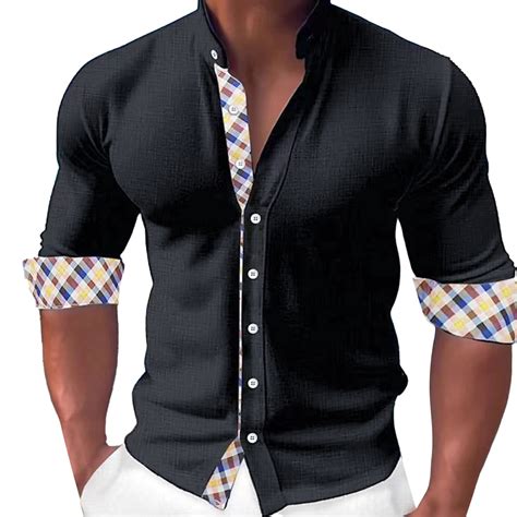 GHSOHS Mens Dress Shirts Black Dress Shirts for Men Casual Business ...