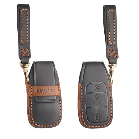Keyzone Leather Key Cover and Keychain Compatible for Mercedes Benz E ...