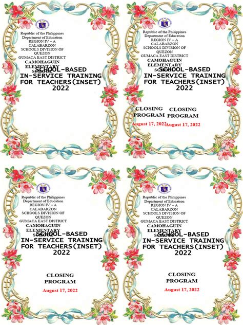 Image result for Sample Closing Program for Inset