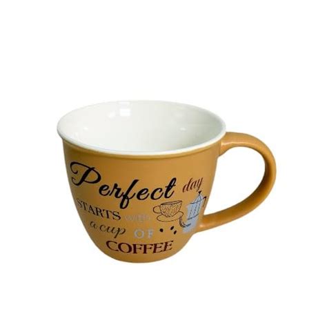 Lemon Tree 4-Piece Ceramic Coffee Mug Set | 220ml Matte Finish Porcela ...