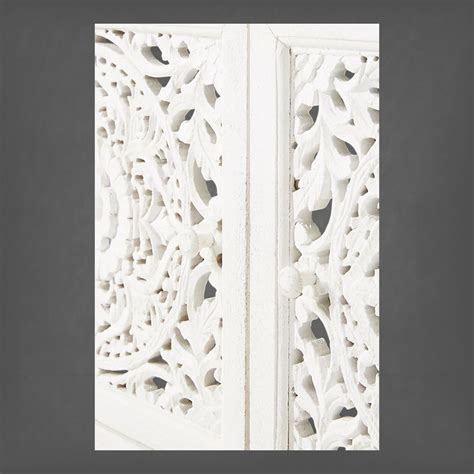 Handcarved Lombok Media Unit 2 Door White – Luxury Handicrafts
