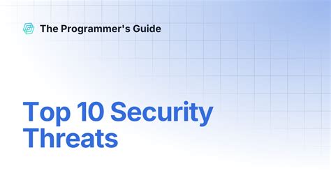 Top 10 Security Threats | The Programmer's Guide