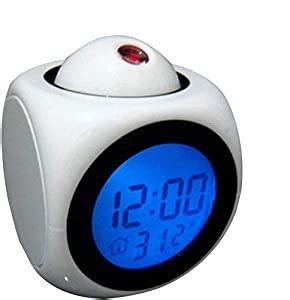 NPS Home Maker Plastic Digital LCD Projector Alarm Clock with Talking ...