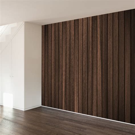 Wood Paneling Effect Wall Mural | Retro Wood Dark