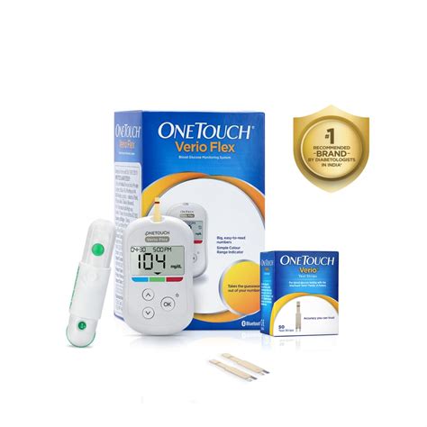 OneTouch Verio Flex glucometer with 50 Test Strips | Sync your results ...