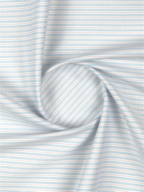 Men Giza Cotton Blend Striped White with Blue Shirt Fabric Jackpot