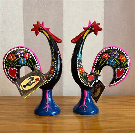 XL/10" Galo Cantor Português de Barcelos. Feito em metal, pintado à mão ...