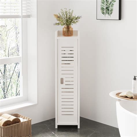 ARTETHYS Slim Bathroom Storage Unit, Narrow Bathroom Floor Storage ...