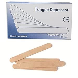 100 Pcs Wooden Tongue Depressors Tongue Depressor for Doctor Waxing ...