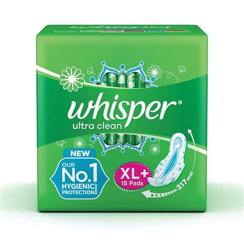 Whisper Ultra Clean Wings Sanitary Pads XL+, 15 Count Price, Uses, Side ...