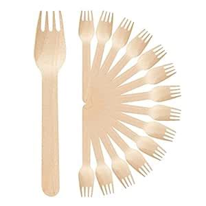 Buy Adaamya® - Bio-degradable Wooden Forks Eco Friendly Disposable ...