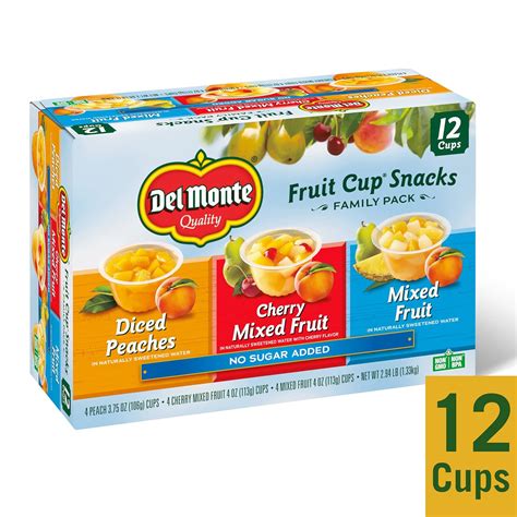 Del Monte Fruit Cup Snacks, No Sugar Added, Family India | Ubuy