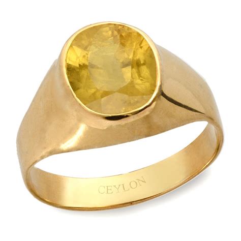 Buy Natural & Certified Yellow Sapphire Pukhraj Gemstone Rings – CLARA