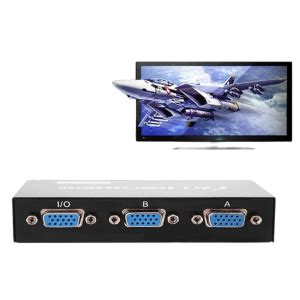 TROMART® 2 Port VGA Switch 2 in 1 Out Press Button for PC TV Monitor ...