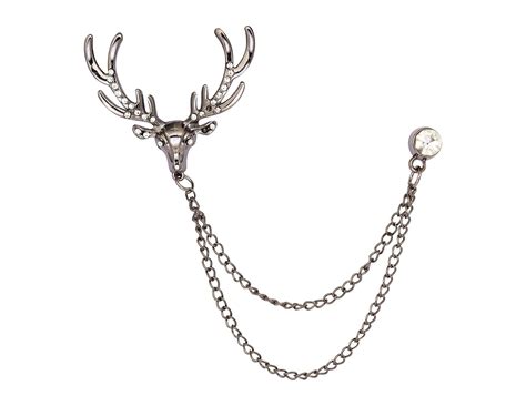 Buy Knighthood Gun Metal Stone Detailing Reindeer Head with Hanging ...