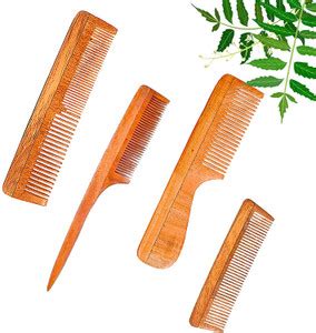 dhriyag Neem Hair Comb set for Women & Men, Neem Kangi with Fine & Wide ...