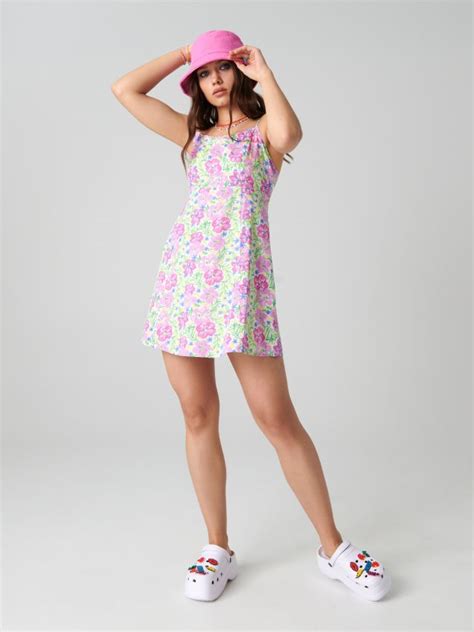 Floral mini dress Color multicolor - SINSAY - 5853J-MLC