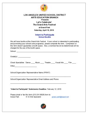 Fillable Online Intent to Participate Form - Booths Fax Email Print ...