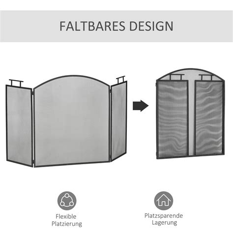 HOMCOM Kaminschutzgitter mit Netz Eisengitter 128 x 2 x 76,5 cm kaufen ...
