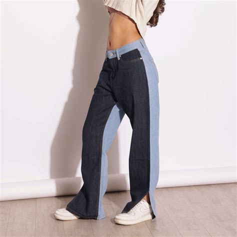 HALF AND HALF SLIT JEANS WOMENS – Blue Brew