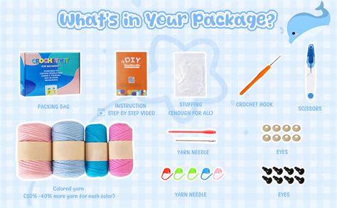 BendJoy® Crochet Kit for Beginners with Yarn, DIY Kit for Adult and ...