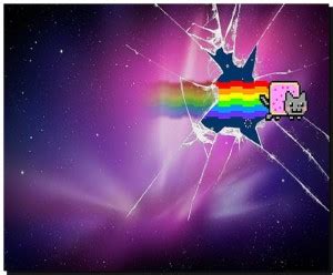 SKY DOT furry nyan cat broken glass Non Slip Base Mousepad - SKY DOT ...