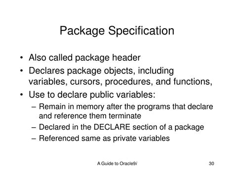Image result for PL/SQL Package Specification