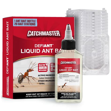 Amazon.com : Catchmaster DEFIANT Liquid Ant Bait (50 uses) + 20 ...