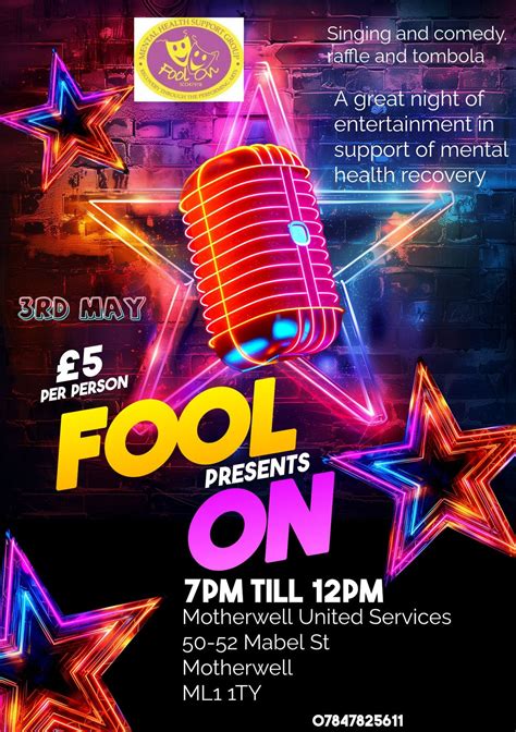 FOOL ON FUNDRAISER , Motherwell United Services Club, 3 May 2025 ...
