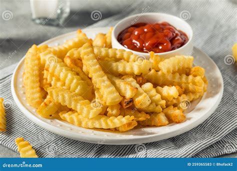Homemade Crinkle Cut French Fries Stock Image - Image of delicious ...