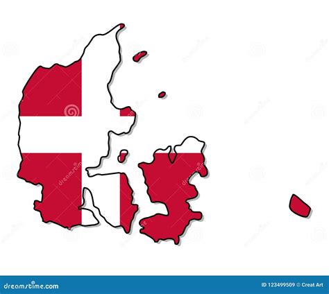 Denmark.Map of Denmark Vector Illustration Stock Vector - Illustration of drawing, kingdom ...