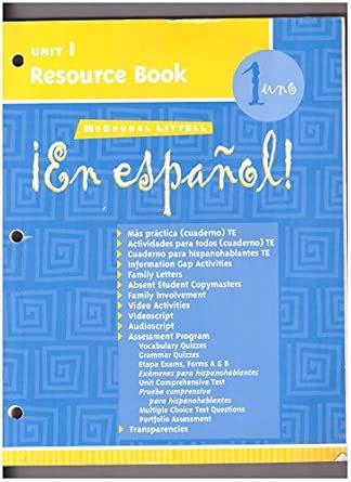 Buy En Español, Unit 1, Level 1: Resource Book (Mcdougal Littell ¡en ...