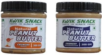 kwik snack COMBO PACK OF 2 UNSWEETENED PEANUT BUTTER CRUNCHY & HONER ...