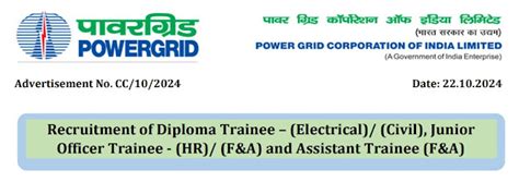 POWERGRID 802 Various Post Recruitment 2024