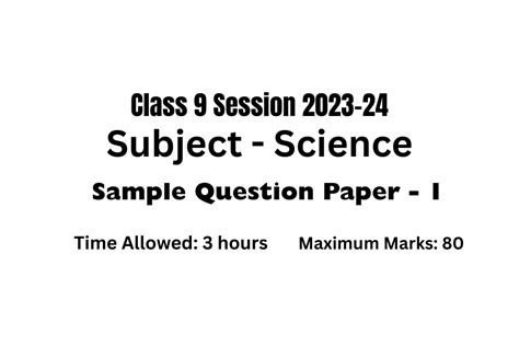 Image result for Sample Paper Class 9 Science