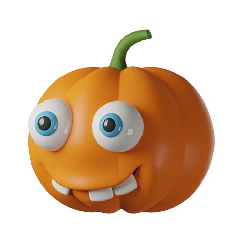 3D realistic halloween cute pumpkin isolated on transparent background ...
