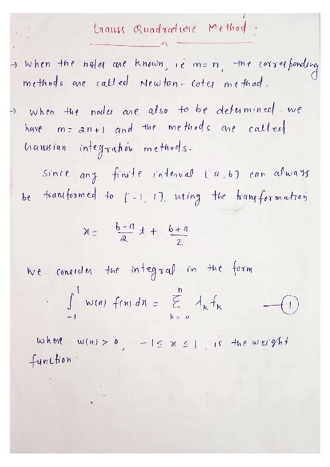 ANM Lecture-18: Gauss Legendre Integration Methods Explained - Studocu