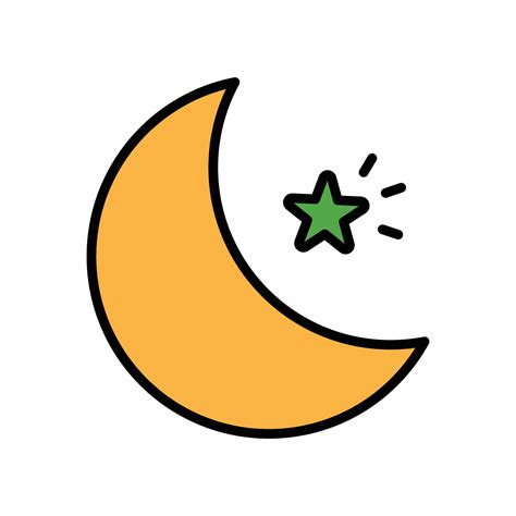 Crescent moon and star for islamic religion symbol. Muslim mosque ...