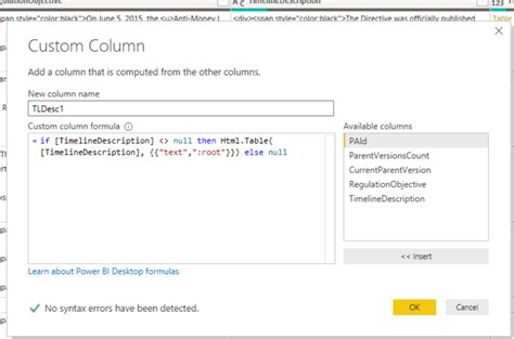 Image result for Power BI How to Add Convert HTML into Enriched Text to Table Visual