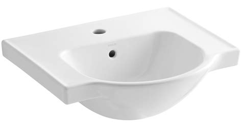 Kohler K-5247-1-0 Veer 21" Pedestal Bathroom Sink with One Hole Drilled ...