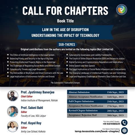 CALL FOR CHAPTERS: BOOK ON LAW AND TECHNOLOGY @ SUBMISSION OPEN