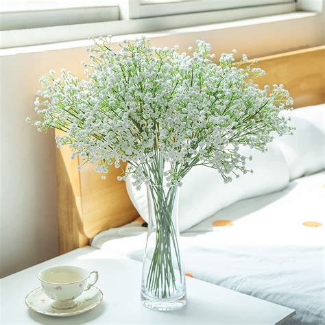 20Pcs Silk Flowers Artificial Baby's Breath Gypsophila Fake Bouquet ...