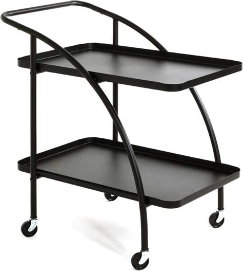 INDIAN DECOR 500156 Two -Tier Kitchen Trolley Cart, with Lockable ...