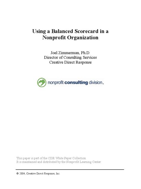 Balanced Scorecard Examples for Non Profits 的图像结果