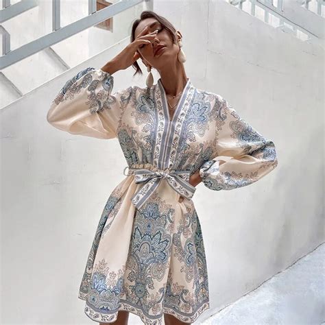 Primavera Print Belted Dress – TrenBee