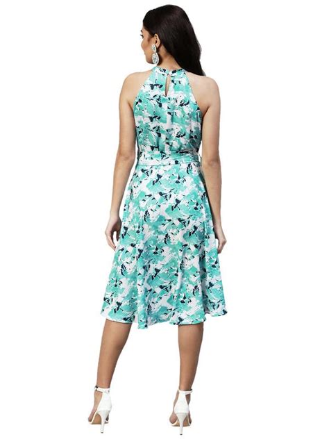 Buy SIRIL Women's Printed Fit & Flare Summer Cool Dress(389TK7175-S ...