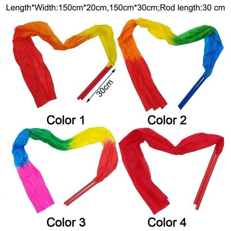 1.5m/2m Dance Streamer Gymnastics Dance Ribbons Belly Dance Real Silk ...